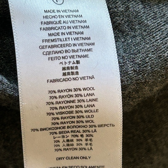 Michael Kors Long Sleeve Charcoal Dress With Side Zipper and Ruched Torso - Picture 7 of 14